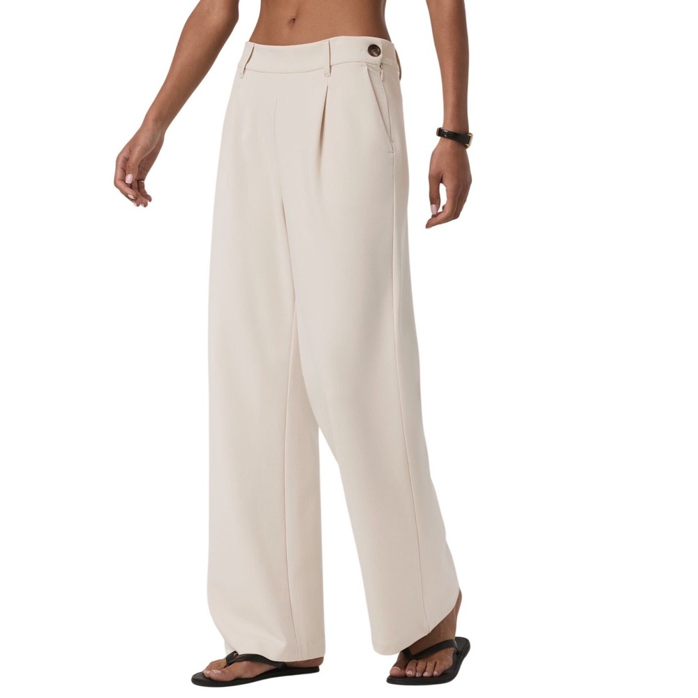Vuori Womens Maven Wide Leg Pants Pleated Trouser Size Large Travel Lounge